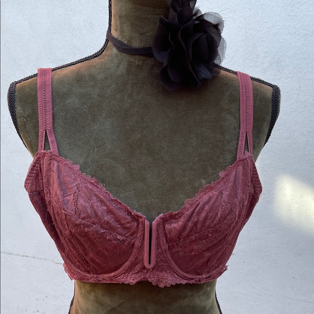 Elegant Lace Bra in burgundy